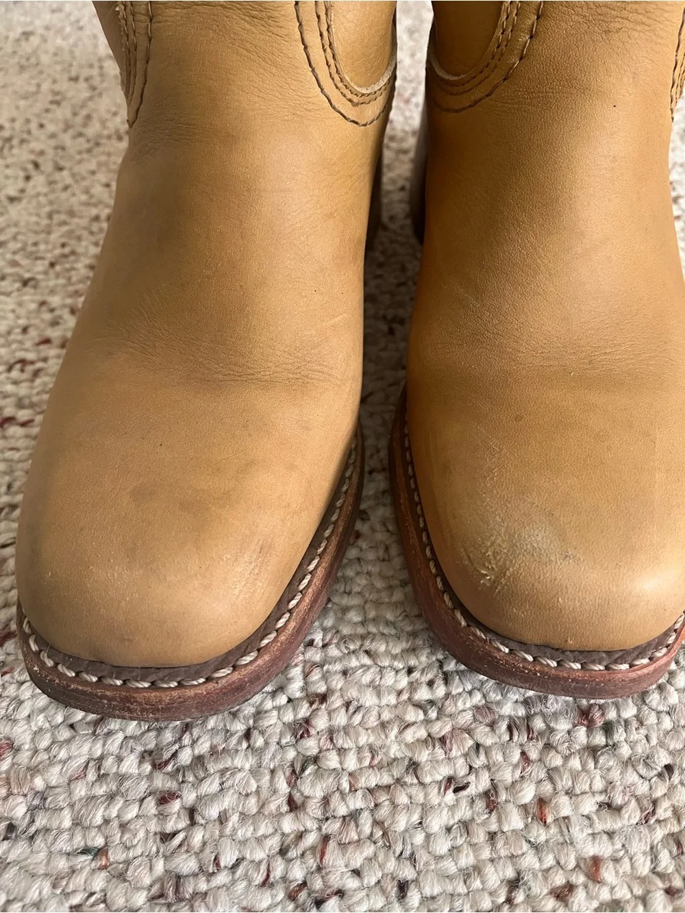 Frye Tan Leather Mid-Calf Boots - Picture 10 of 13